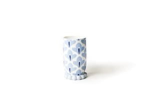 Iris Blue Vase With Knobbed Foot