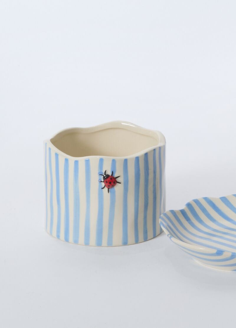 Ladybug Pot With Saucer