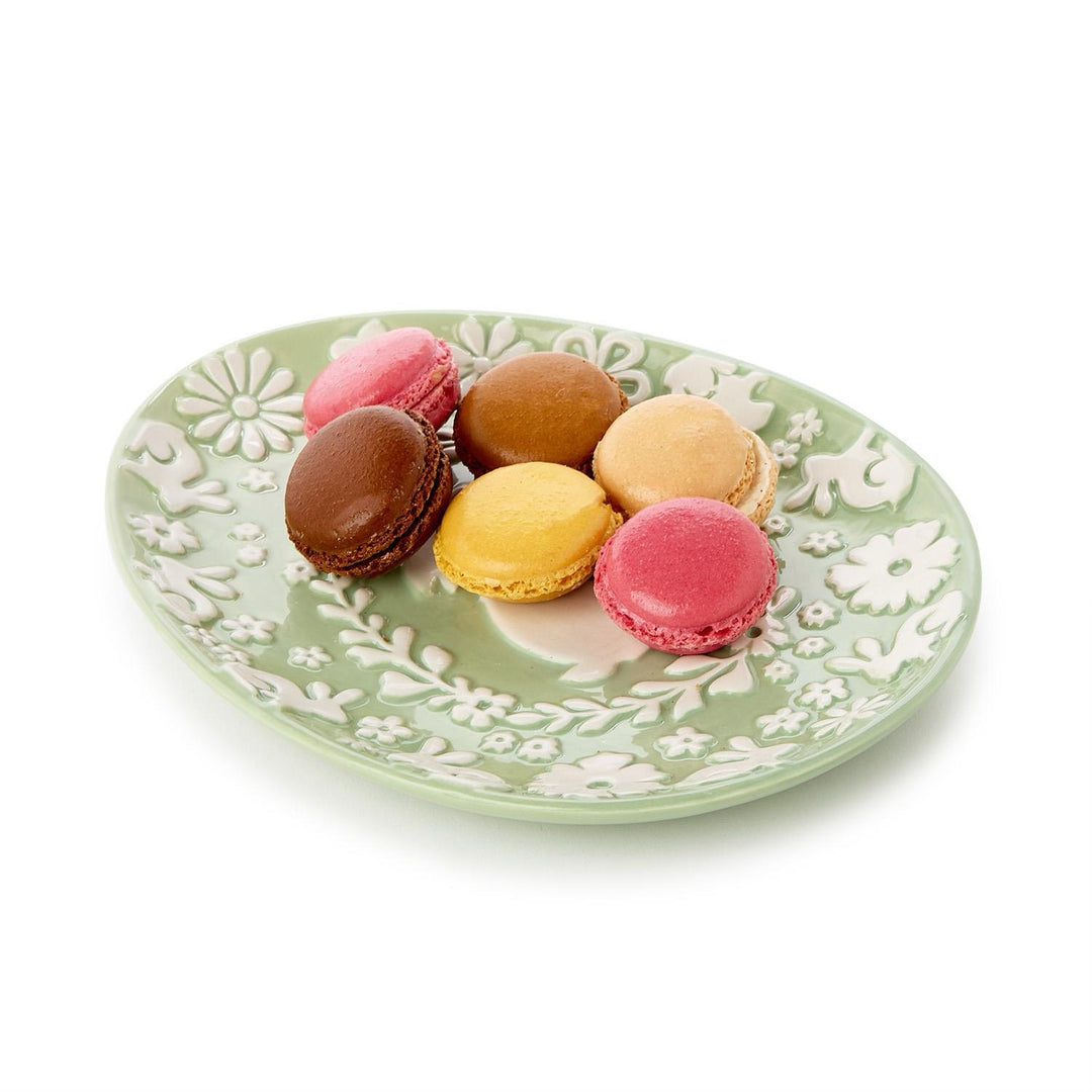 Whimsy Bunny Relief Pattern Egg Shape Plate