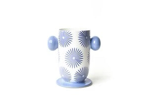 Iris Blue Vase With Knob Handles