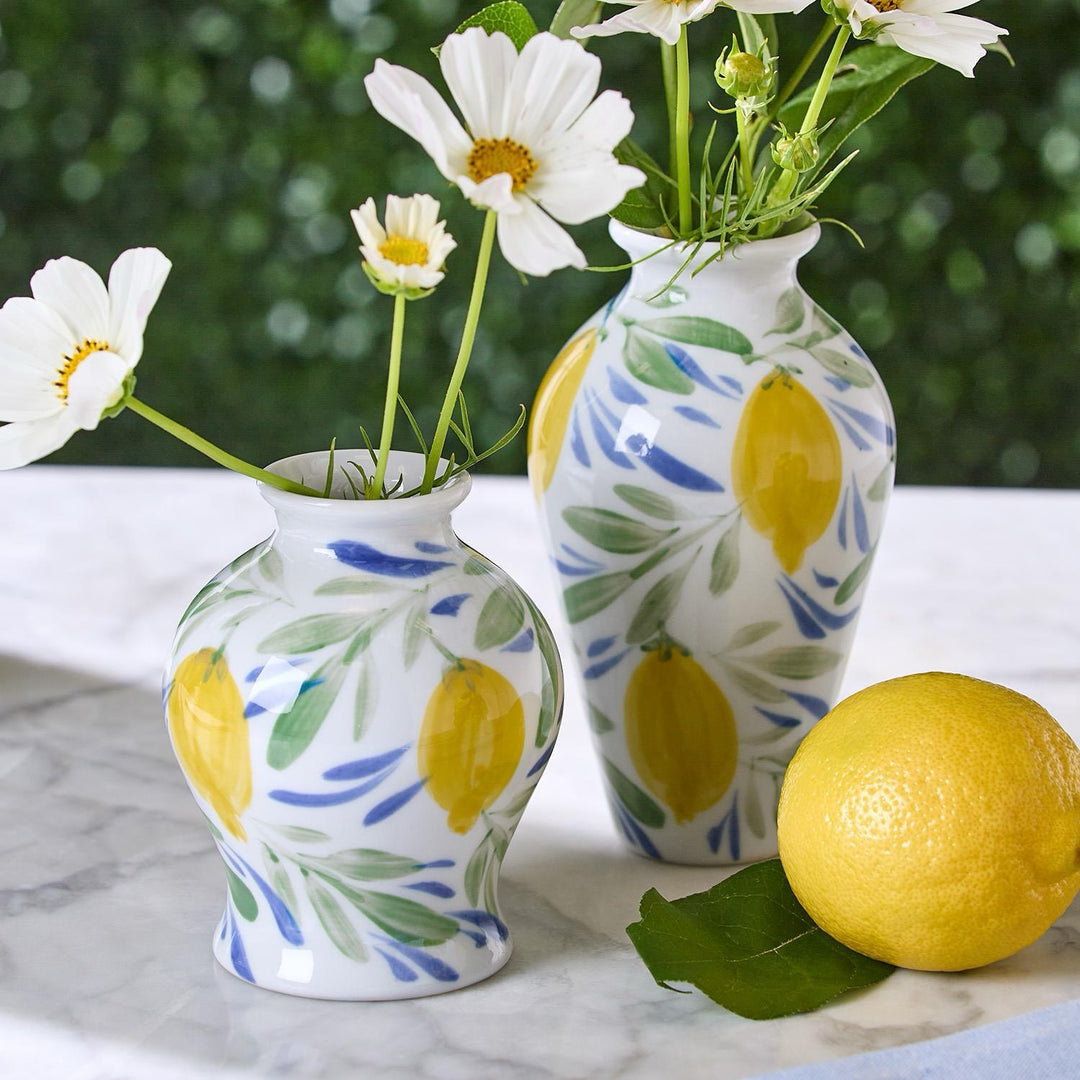 Lemon Grove Hand-Painted Mini Vase