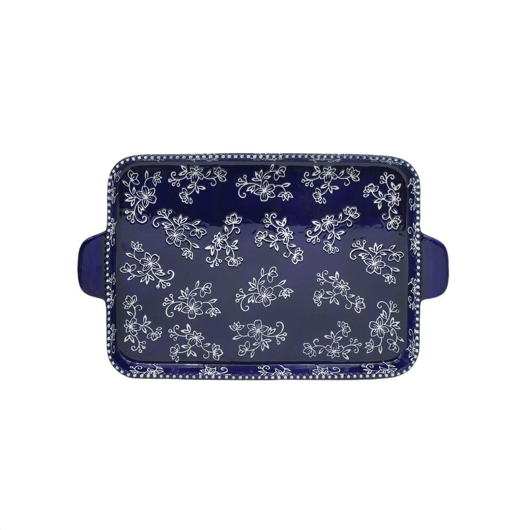 Serving Platter | Floral Lace Blue
