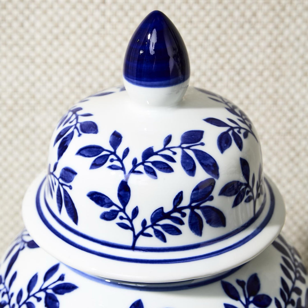 Blue & White Chinoiserie Temple Jar With Lids