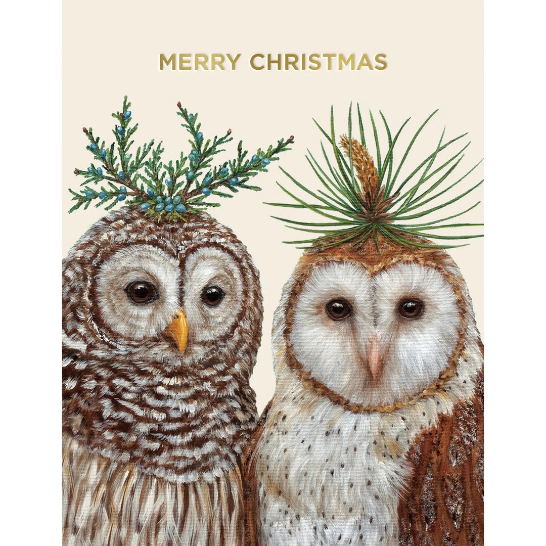 Winter Owls Greeting Card