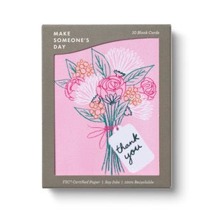 Pink Sketched Bouquet Boxed Card Set