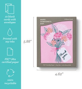 Pink Sketched Bouquet Boxed Card Set
