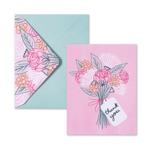 Pink Sketched Bouquet Boxed Card Set