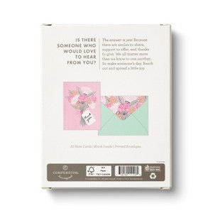 Pink Sketched Bouquet Boxed Card Set