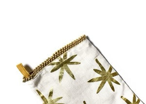 Gold Star Stocking With Beaded Trim