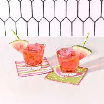 Watermelon Blu Cocktail Napkins, Set Of 8