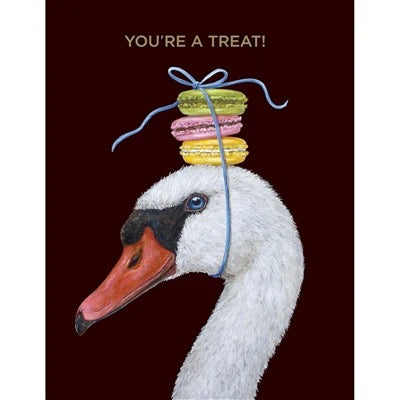 Macaroon Swan Greeting Card