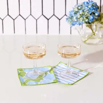 Blue Hydrangea Blu Cocktail Napkins, Set Of 8