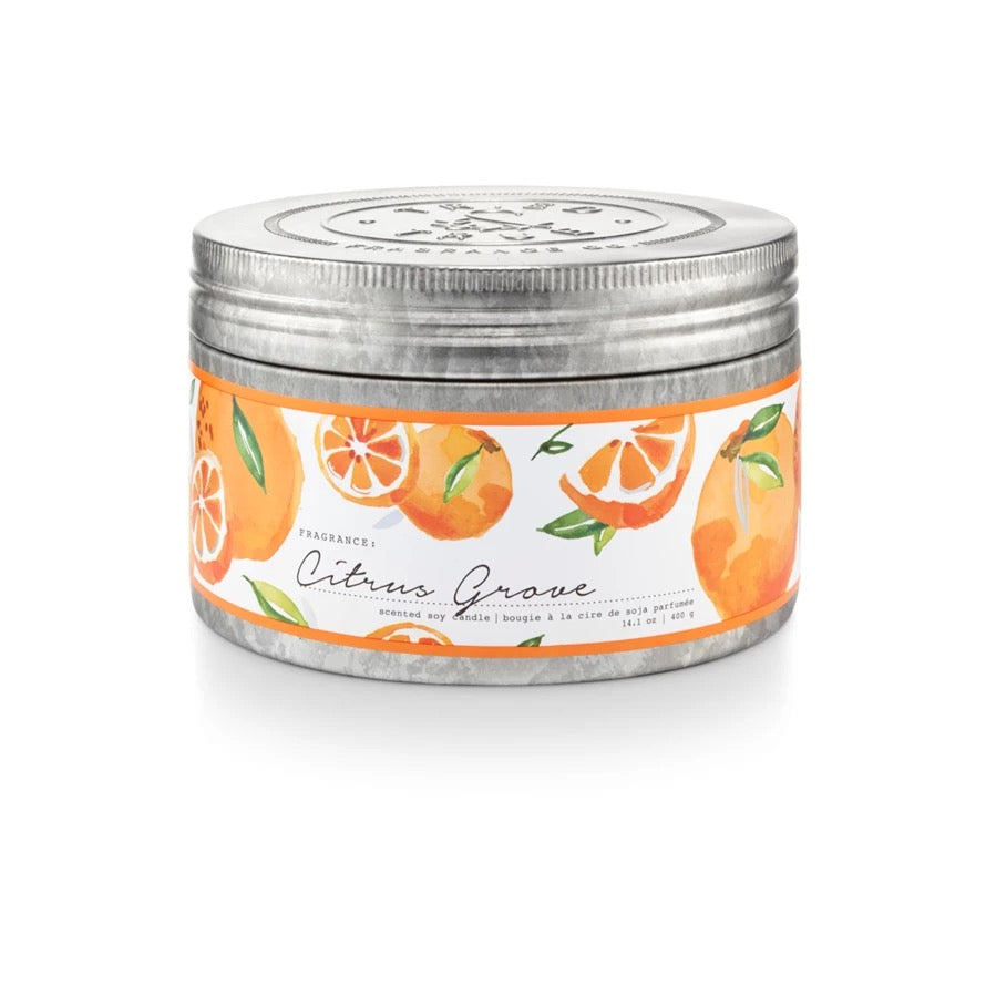 Citrus Grove Large Tin Candle