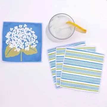 Hydrangea Blu Cocktail Napkins, Set Of 8