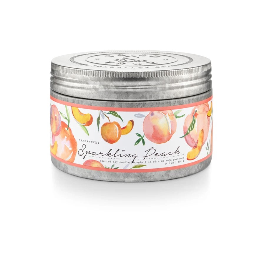 Sparkling Peach Large Tin Candle
