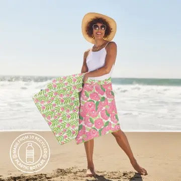 Pink Papaver Reversible Beach Towel