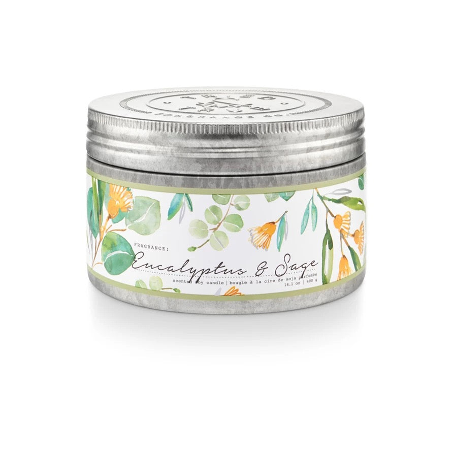 Eucalyptus & Sage Large Tin Candle