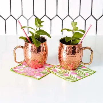 Poppy Papaver Blu Cocktail Napkins, Set Of 8