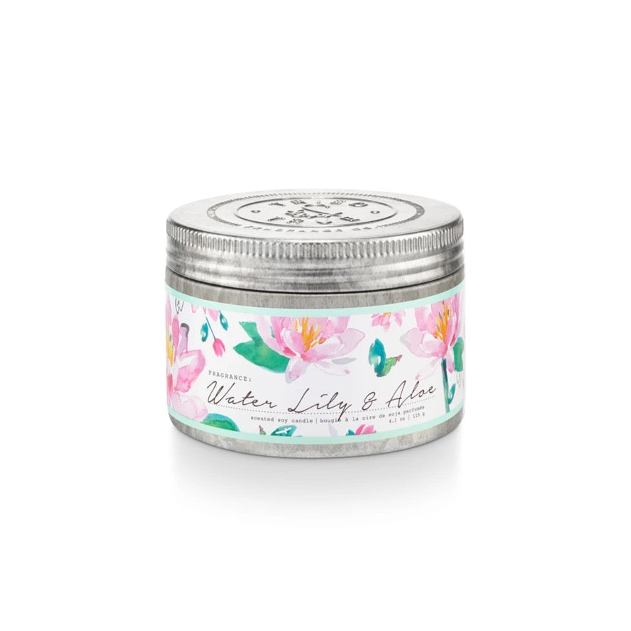 Water Lily & Aloe Small Tin Candle