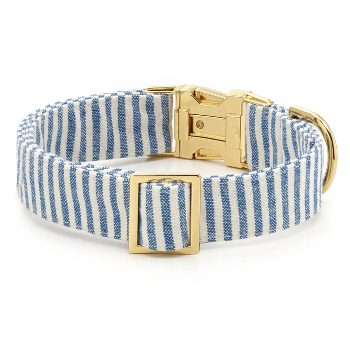 Lake Blue Stripe Dog Collar