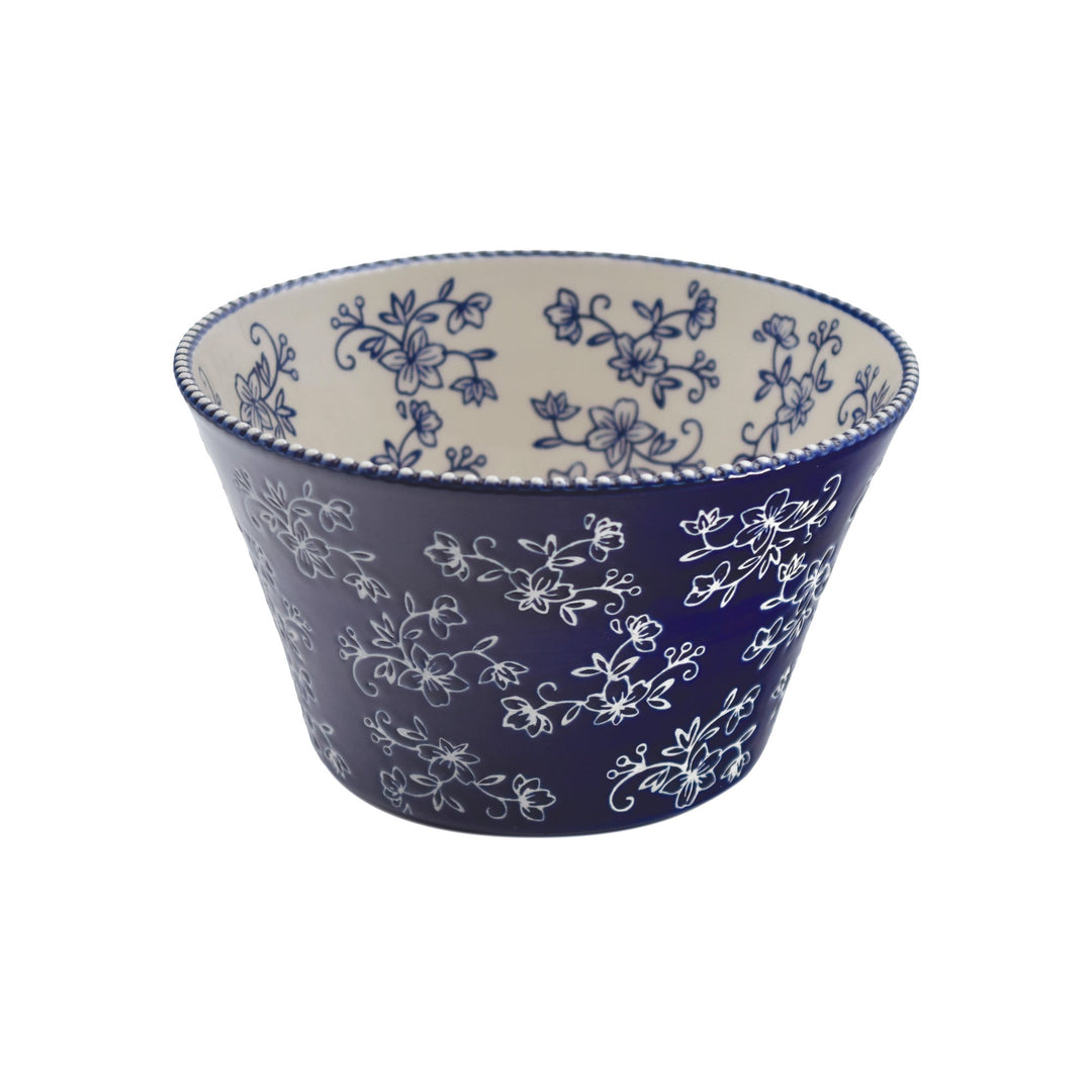 3 Quart Serving Bowl | Floral Lace Blue