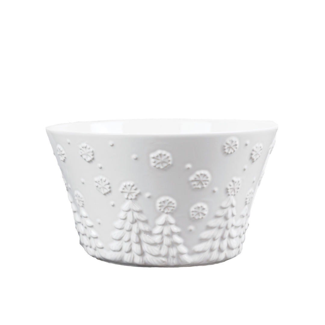 3 Quart Serving Bowl | Frosty Forest White