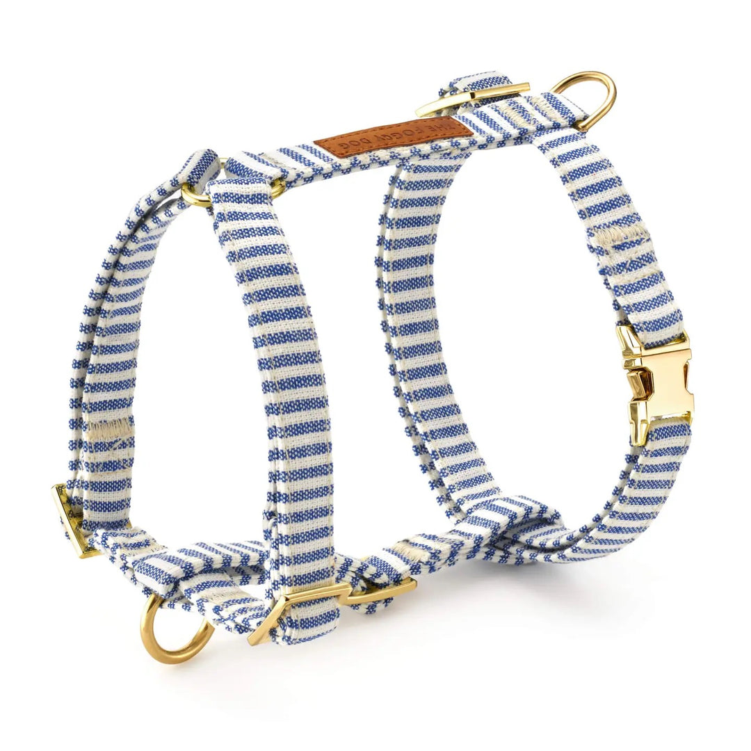 Lake Blue Stripe Dog Harness