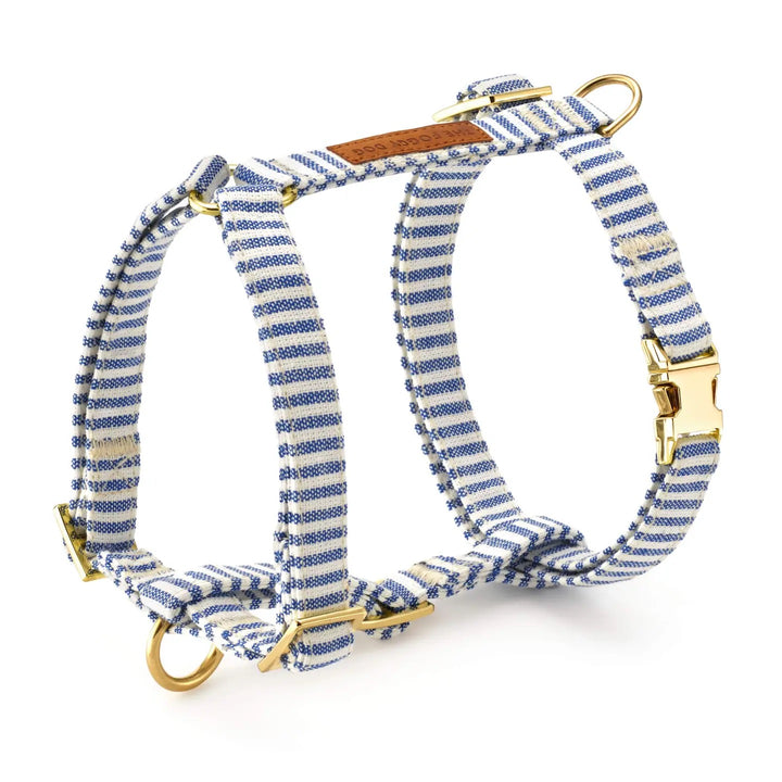 Lake Blue Stripe Dog Harness