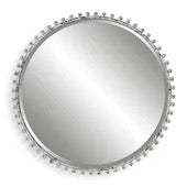Taza Round Mirror, Antique White