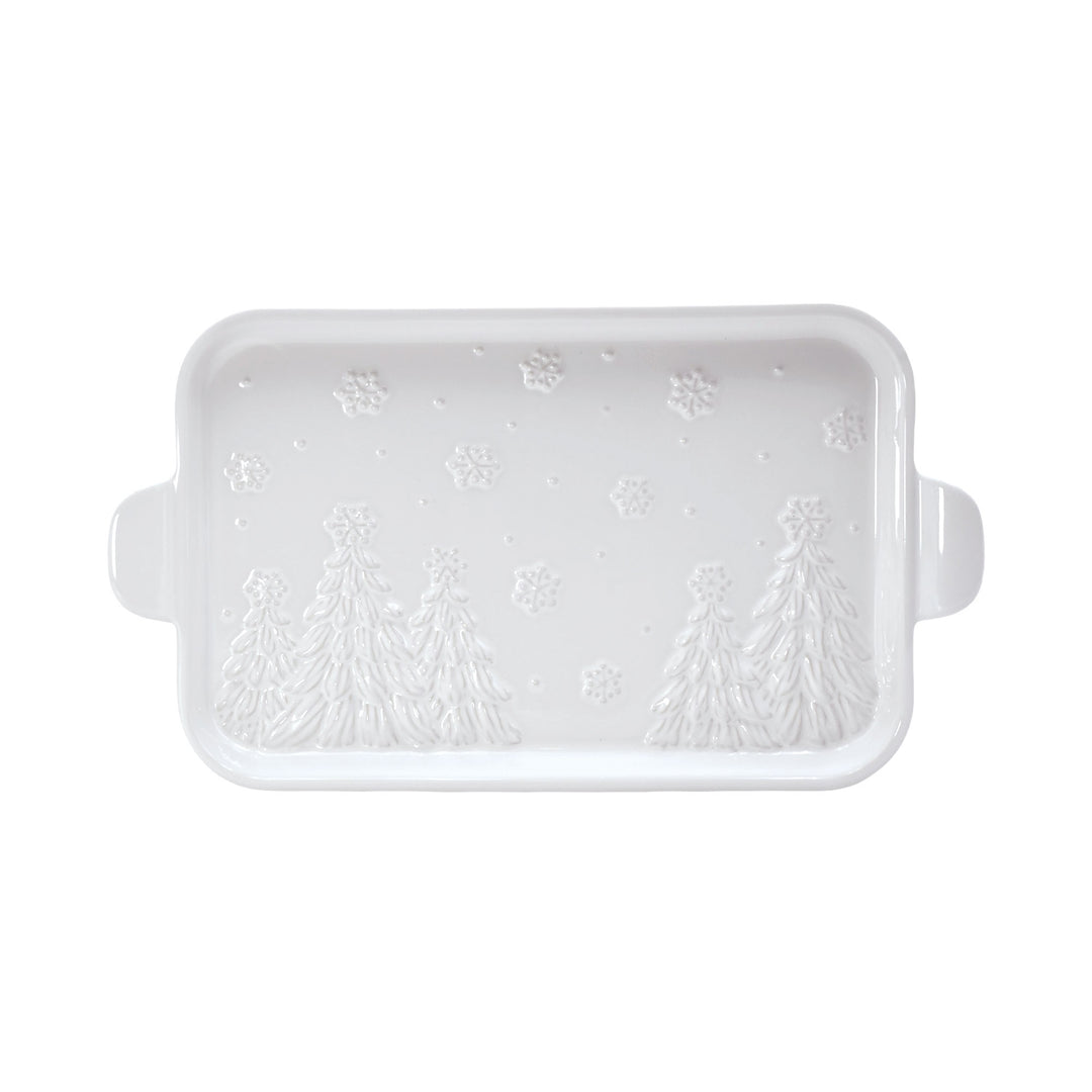 Serving Platter | Frosty Forest White