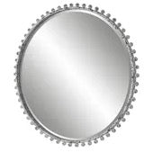 Taza Round Mirror, Antique White