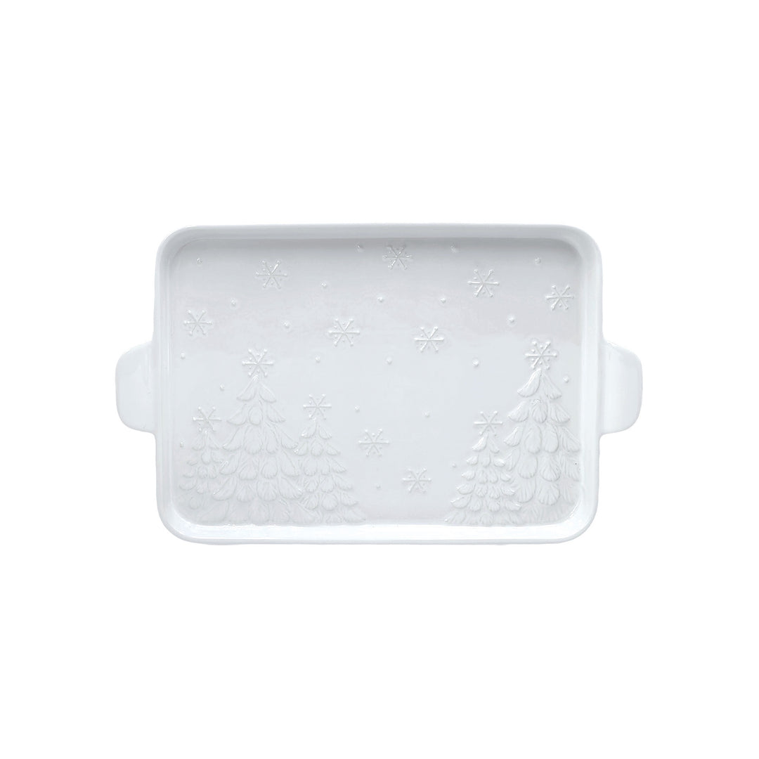 Serving Platter | Frosty Forest White