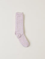 CozyChic Heathered Socks, Dusty Rose/White