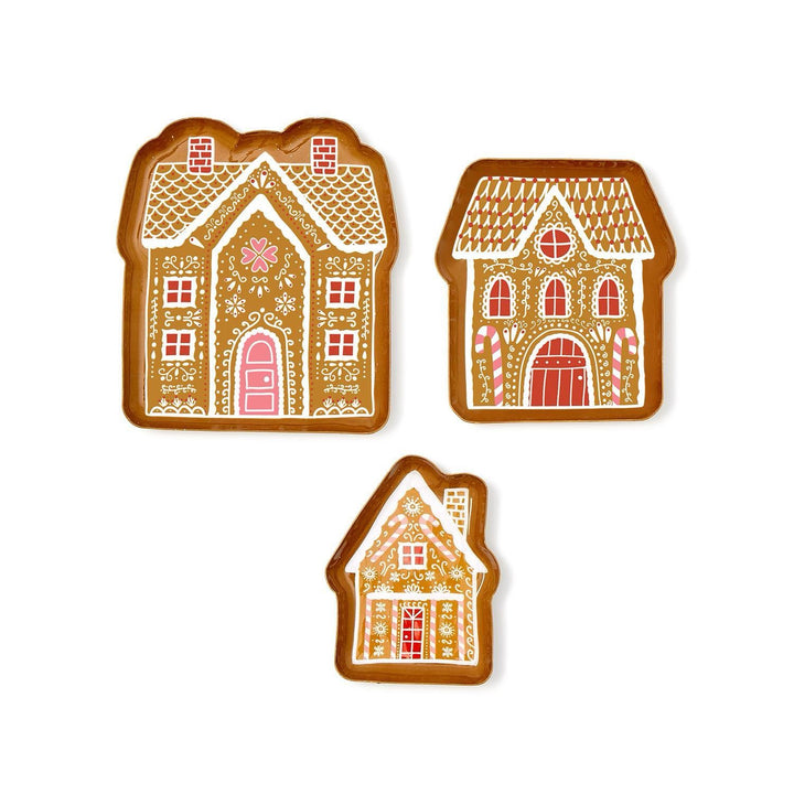Enamel Gingerbread House Plates