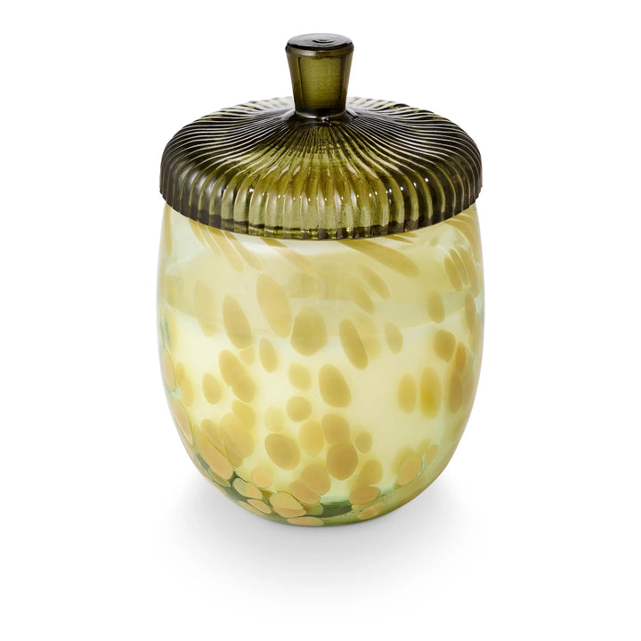 Glass Leaves & Acorn Candle