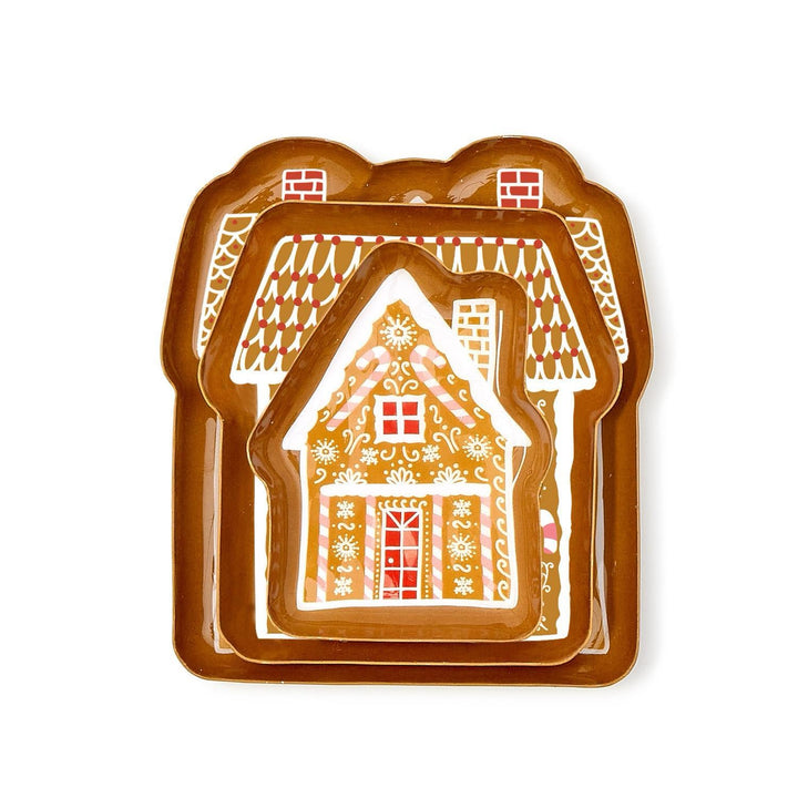 Enamel Gingerbread House Plates