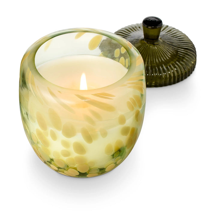 Glass Leaves & Acorn Candle