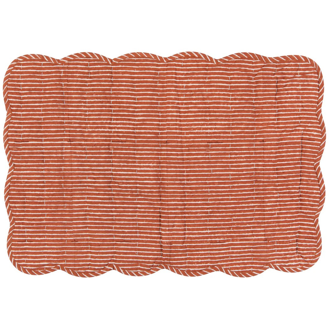 Orange Dahlia Block Print Placemats