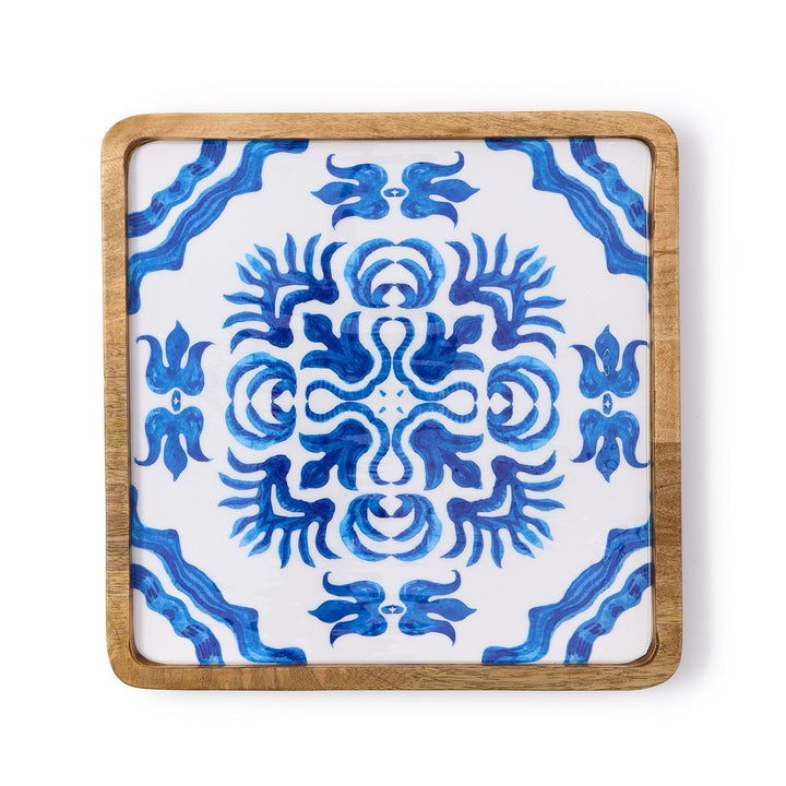 Blue Tile Block Print Trays