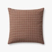 Rose/Blush Grid Pattern Pillow, 22" x 22"