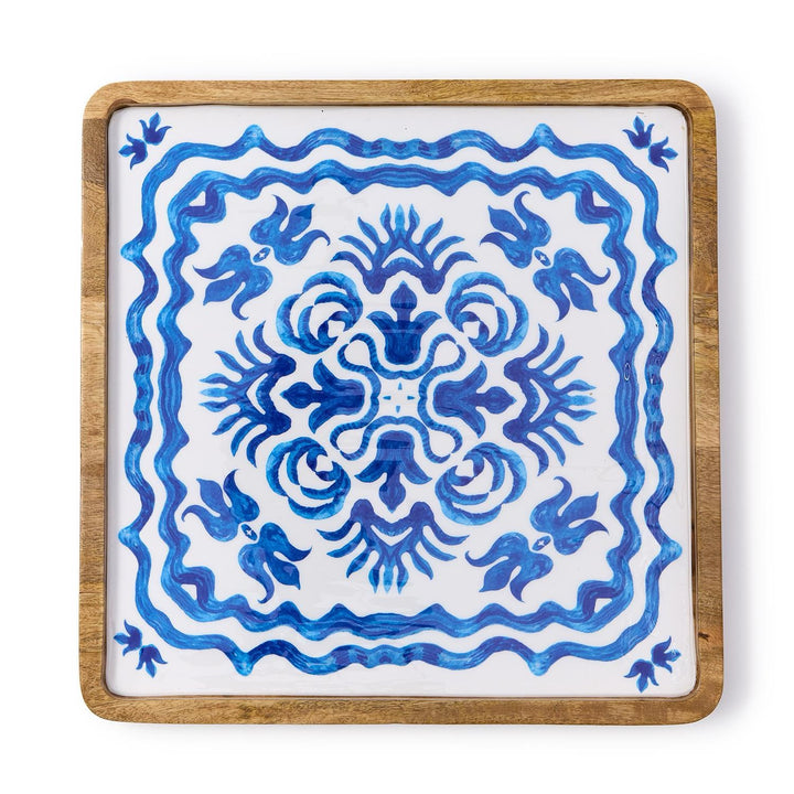 Blue Tile Block Print Trays