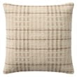 Ivory/Brown Striped Pillow, 18" x 18"