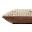 Ivory/Brown Striped Pillow, 18" x 18"
