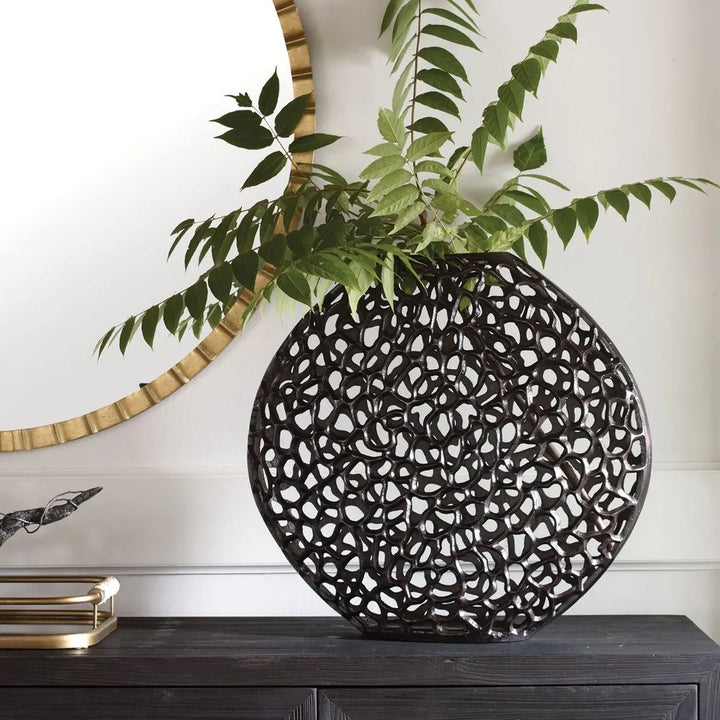 Dark Bronze Web Vase