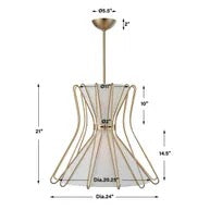 Boomerang 4-Light Brass Pendant