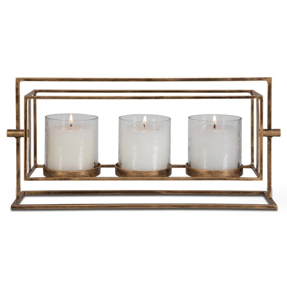 Gold Wenman Triple Candleholder
