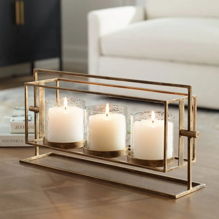 Gold Wenman Triple Candleholder
