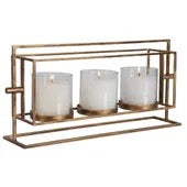 Gold Wenman Triple Candleholder