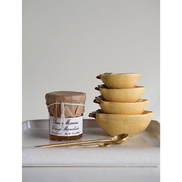 Stoneware Lemon Measuring Cups, Set Of 4