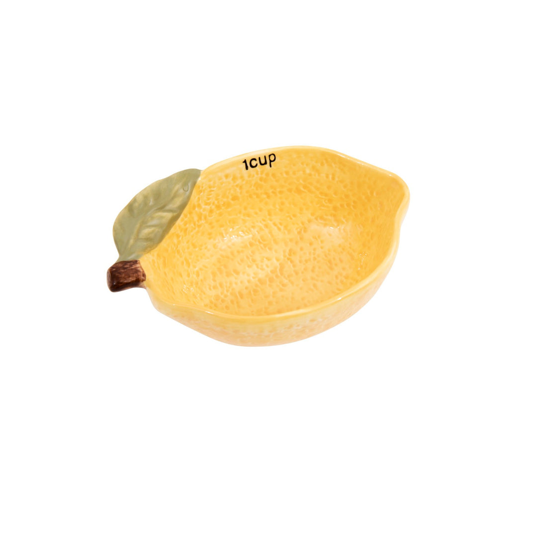 Stoneware Lemon Measuring Cups, Set Of 4